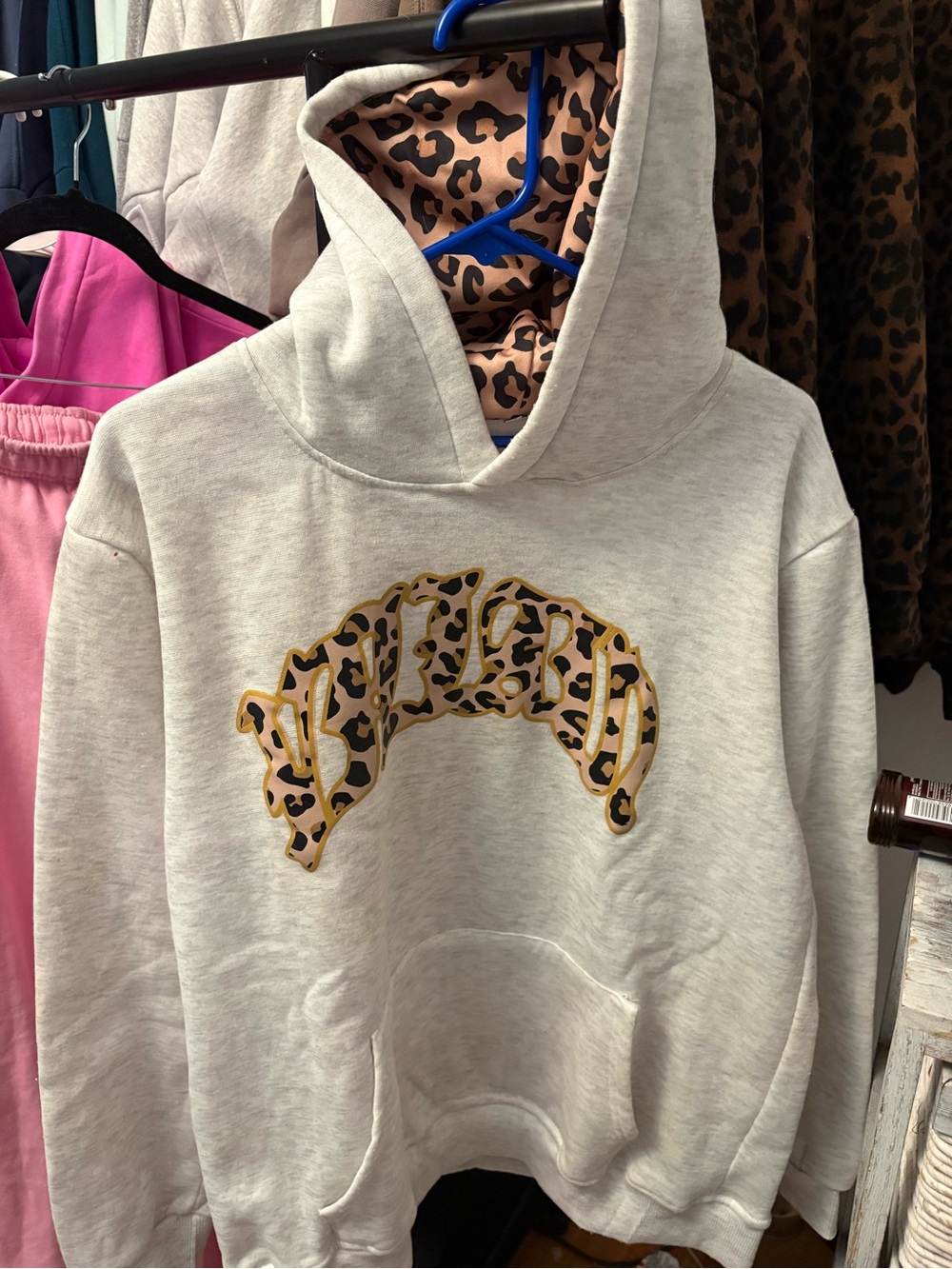Leopard Print / Grey Hoodie